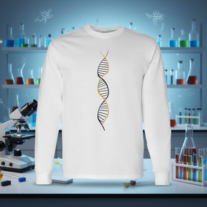 Camiseta de manga larga con diseño de doble hélice de ADN, diseño de ciencia genética, unisex, para adultos, cuello redondo, impresión digital - Product Image 3