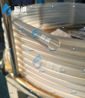 Tuyau flexible hélicoïdal en PTFE corrugué hautement personnalisable de 1, 1-1/2 et 2 pouces, compatible avec les systèmes de décharge pour l'industrie