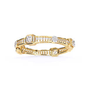 Impresionante brazalete de diseño encantador de diamante cultivado en laboratorio redondo, brazaletes de oro de 14 KT, joyería para mujer, Idea de regalo perfecta - Product Image 2