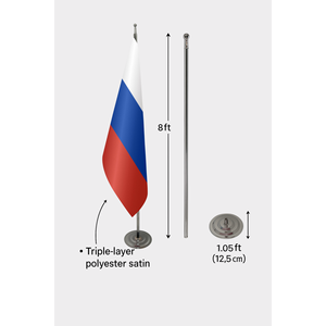 Drapeau d'intérieur russe personnalisé 3x5 pieds, impression numérique, mât en aluminium, bannières en tissu nylon plastique, logo personnalisé - Officiel Russe - Product Image 6