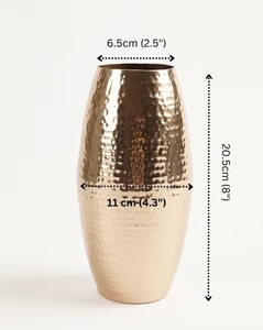 Best Sale Prices Metal Texture Flower <b>Vase</b> <b>Gold</b> Plated for Home Tabletop Decoration Oval Shape Floor Flower <b>Vases</b> - Product Image 4
