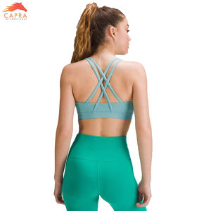 Soutien-gorge de sport pour femme, design simple et respirant, sans manches, en Spandex/Polyester, maintien moyen, prix de gros abordable, OEM ODM - Product Image 2