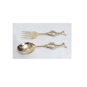 New Luxury Modern <b>Gold</b> Tone Polished Portugal Cutlery Set with Fish end Design Handle Utensil Cutlery Set - Product Image 1