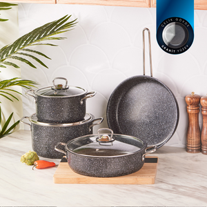 Karaca bİogranİt ชุดเครื่องครัวเหล็กบวก7ชิ้นสีดำ - Product Image 2