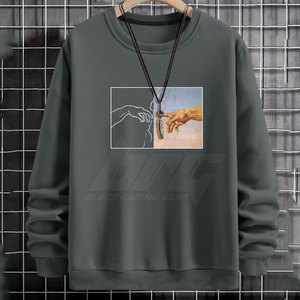 Sweatshirts pour hommes au-dessus des tailles avec logo imprimé personnalisé Fabrication pakistanaise Sweatshirts pour hommes en coton mélangé - Product Image 2