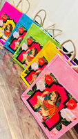 Sac de jute décoratif écologique coloré avec fermeture éclair pour mariage indien Haldi Mehndi Sangeet Party Favor sacs-cadeaux