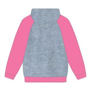 Denim Pretty Girl Raglan Sleeve Hoodie Greek Sorority Apparel <b>Womens</b> Pink and Green <b>Sweatshirt</b> College Sisterhood Greek Wear - Product Image 3