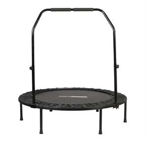 HolaHatha 48 Inch Black Mini Fitness Inflatable <b>Trampoline</b> with Adjustable Handle Safe for Outdoor Use Made of Polypropylene - Product Image 1