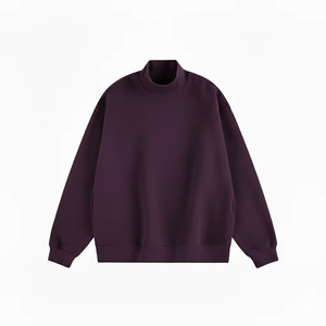 Sudadera Larga Holgada con Cuello Alto para Mujer, Felpa Suave, Cálida, de Algodón Ecológico, Cómoda, Informal, para Otoño/Invierno - Product Image 3