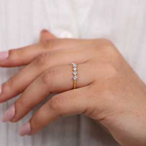 Minimalist Lab Grown Cut Diamond Eternity Wedding <b>Band</b> Stackable <b>Ring</b> Sterling Silver/Gold/Platinum VS1 Clarity Color F Lab Use - Product Image 5