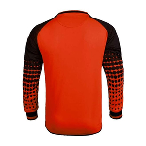 Conjunto de Uniforme de Portero de Fútbol Personalizado por Sublimación, Transpirable, Naranja, Manga Larga, con Pantalones Cortos - Product Image 3