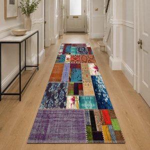 RUGS DEPOT LXDP-0263 Wholesale Multicolor Neutral Ethnic Kilim Digital Printed Machine Washable Chenille Area Rug Non <b>Slip</b> - Product Image 5