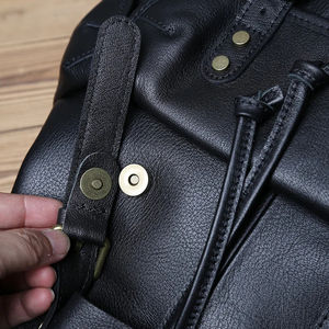 Manufacturer Custom High Quality Classic Luxury Daily Use Genuine Real Cow Leather Business Travel Laptop <b>Backpack</b> <b>for</b> <b>Men</b> - Product Image 3