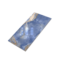Carreaux de sol en porcelaine bleu onyx de qualité supérieure, entièrement polis et émaillés, 800x1600 mm, pour salle de bain et comptoir de cuisine