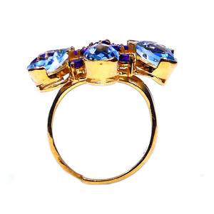 Classic Women's Wedding <b>Ring</b> 925 Sterling Silver Gold-Plated Featuring Blue Topaz Amethyst Gemstones 925 Sterling Silver <b>Ring</b> - Product Image 3