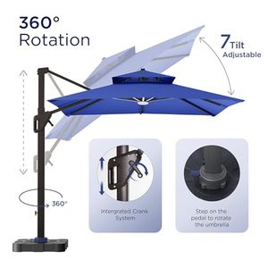 USA STOCK 10' X 13' Patio <strong>Umbrella</strong> with LED Lights Outdoor Cantilever <strong>Large</strong> Rectangle Offset Market <strong>Umbrellas</strong> - Product Image 3
