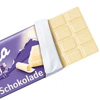 Barras de Chocolate Blanco con Leche MILKA Horneado y Duro de 100g con Relleno de Nueces y Frutas en Caja, Vida Útil de 60 Meses para Exportación