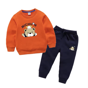Conjuntos de ropa informal personalizados para niños, sudadera de manga larga, pantalones, traje con estampado de dibujos animados, hecho de tela de algodón suave - Product Image 2