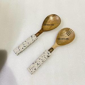 ชุดเครื่องใช้บนโต๊ะอาหารสีขาวพร้อมลวดลายคอนกรีตเครื่องใช้บนโต๊ะอาหารที่เสิร์ฟอาหารสุดหรูสำหรับตกแต่งบนโต๊ะชุดช้อนเสิร์ฟสลัด - Product Image 2