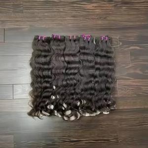 HairX, vendedores de cabello Virgen al por mayor, extensión de cabello humano indio ondulado 100% natural, paquete de cabello indio crudo de proveedor de la India - Product Image 4