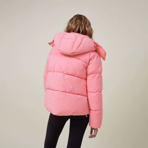 Chaqueta acolchada con capucha acolchada de algodón de Color sólido cálido de alta calidad para mujer, chaquetas personalizadas con su propio logotipo y diseño de burbujas para mujer - Product Image 5