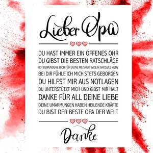 Impresión artística de diseño minimalista Querido abuelo - Product Image 2