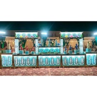 Comptoirs de buffet de mariage de luxe avec éclairage LED panneaux floraux design pliable et logo personnalisé pour la configuration de la restauration d'événements