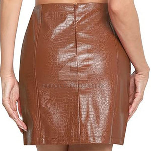 2025 Latest Design Women's Breathable Eco-Friendly Leather Skirt <b>Knee</b>-Length Party Wear <b>High</b> Quality in Stock - Product Image 3