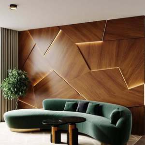 Panneau mural acoustique en bois imperméable de haute qualité au design européen moderne, finition placage pour les murs intérieurs, les chambres à coucher, les hôtels - Product Image 1