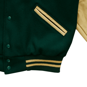 แจ็คเก็ตกีฬาทีมเลตเตอร์แมนสำหรับผู้ชายเสื้อแจ็กเก็ตแขนหนังหรือขนสัตว์คุณภาพสูง - Product Image 2