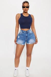 Offres Spéciales personnalisé femmes vêtements Crop hauts de haute qualité col rond été sans manches dames gilet côtelé débardeurs pour les filles - Product Image 5