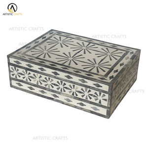 Handmade Bone & <b>Wood</b> Inlay Box <b>Flower</b> Design Handcrafted Luxury Decorative Box - Product Image 4