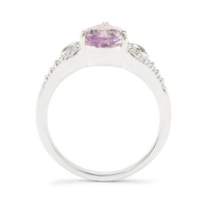 Bague en améthyste naturelle 1,55 ct avec incrustation de zircon blanc, en argent sterling, bijoux de mode éternité - Product Image 3