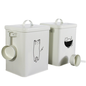 Conteneur de stockage d'aliments pour animaux de compagnie portable, mignon et durable, 6,0 L, hermétique, résistant à l'humidité, avec tasse à mesurer, style solide, étanche, en plastique - Product Image 2