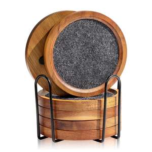 Posavasos de Madera de Diseño Cuadrado con Color Marrón, Mantel Individual y Almohadillas para Servir Bebidas, Posavasos Hechos a Mano - Product Image 6