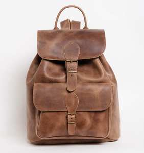 Sac à dos en cuir véritable anti-vol unisexe pour voyage d'affaires Logo personnalisé Design vintage fermeture éclair imperméable Simple - Product Image 1