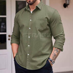 Chemise en jean pour homme au design moderne et confortable, en tissu 100 % coton respirant, style décontracté et écologique - Product Image 4