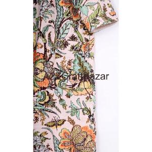 Kimono Corto Kantha Vintage Hecho a Mano, Bata de Lujo con Estampado Floral, Chaqueta Suave de Colcha India, Camisón de Otoño 100% Algodón - Product Image 2