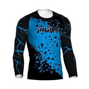 Vente directe d'usine personnalisé unisexe MMA Rash Guard respirant Compression Sportswear Sublimation imprimé à manches courtes personnalisé - Product Image 6