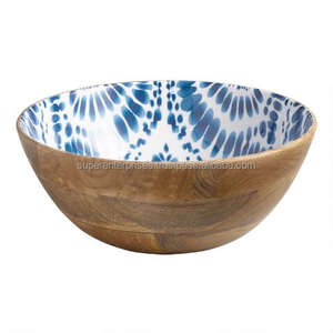 Newly Arrived 2025 <b>Enamel</b> Printed Wood Serving <b>Bowls</b> Indoor Kitchenware Design Salad <b>Bowls</b> With Polished Custom Design Available - Product Image 2