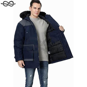 Parka de invierno para hombre, chaqueta acolchada cálida de peso pesado, Chaqueta larga con capucha, chaqueta a prueba de viento con aislamiento, clima frío extremo - Product Image 4