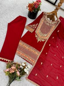 Nueva Colección de Salwar Kameez para Mujer, Georgette Sintético Pesado con Bordado Completo, Estilo Casual Reversible para Bodas y Diwali - Product Image 4