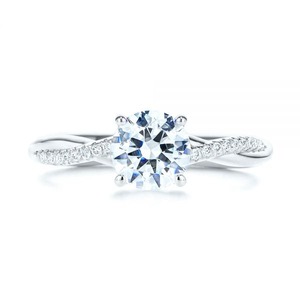 แหวนหมั้นเพชรโมอิสสีทอง18K แบบกลมแหวนแต่งงานโซลิแทร์ตามสั่ง - Product Image 1