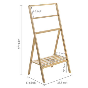 Manta de bambú independiente plegable beige, muebles de baño - Product Image 3