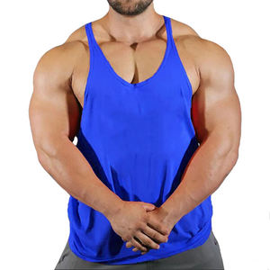 <b>Men's</b> Fitness <b>Stringer</b> Tank Custom Cotton Muscle Cut Sleeveless Workout Bodybuilding Training <b>Vest</b> OEM - Product Image 4