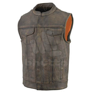 Vintage Plus Size Fashionable Sleeveless <b>Men</b> <b>Leather</b> Retro <b>Vest</b> Waistcoat Windproof Casual Autumn 2025 - Product Image 6