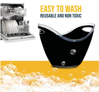 Seau à glace en plastique double couche de luxe de haute qualité 4L 8L Bacs à boisson transparents de fête avec logo personnalisé pour champagne et vin