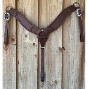 Pechera para Caballo Occidental con Martingala, Cuero, Herrajes de Acero, Talla Completa, Cob, Shetland - Product Image 1