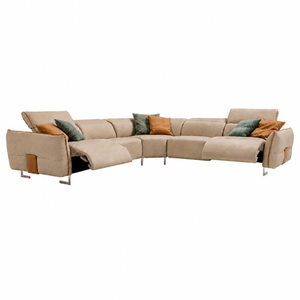Daniele Modern Living Room Sofa Set Sectional <b>Recliner</b> Options Genuine Leather Fabric Upholstery Extendable Wood Metal Frame - Product Image 1