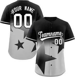 Maillot de baseball dégradé personnalisé vêtements de sport personnalisés avec nom et numéro cousus pour hommes femmes jeunes - Product Image 1